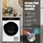 Uscator de rufe Samus SADP-835, Pompa de caldura, 8 kg, 15 programe, Clasa D, Igienizare UV (Alb)