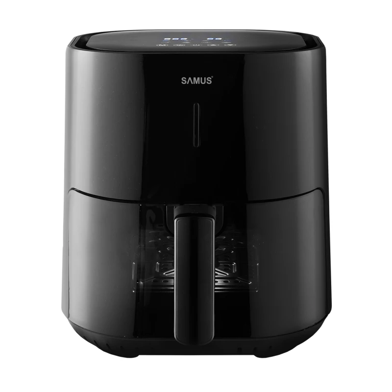 Friteuza cu aer cald Samus AF4-S1200DW, 1200 W, capacitate 4 L, tehnologia Fry-Force 360 gateste preparatele uniform cu putin sau fara ulei, Negru