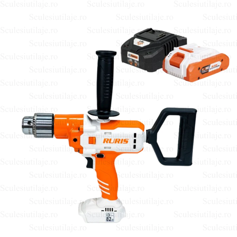 Masina de gaurit Multifunctionala pe Acumulator RURIS RMX 1390 – 20V, 4Ah, 130Nm, 2 Viteze, Accesorii Incluse