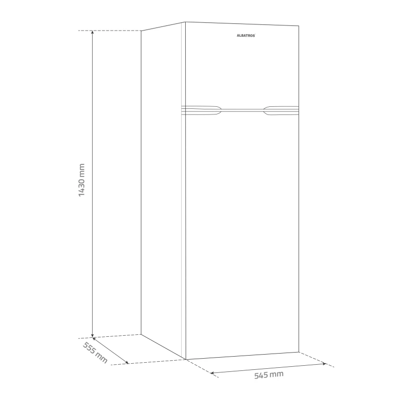Frigider cu 2 usi Albatros FA283E, 206 l, Clasa E, Termostat reglabil, H 143 cm, Alb