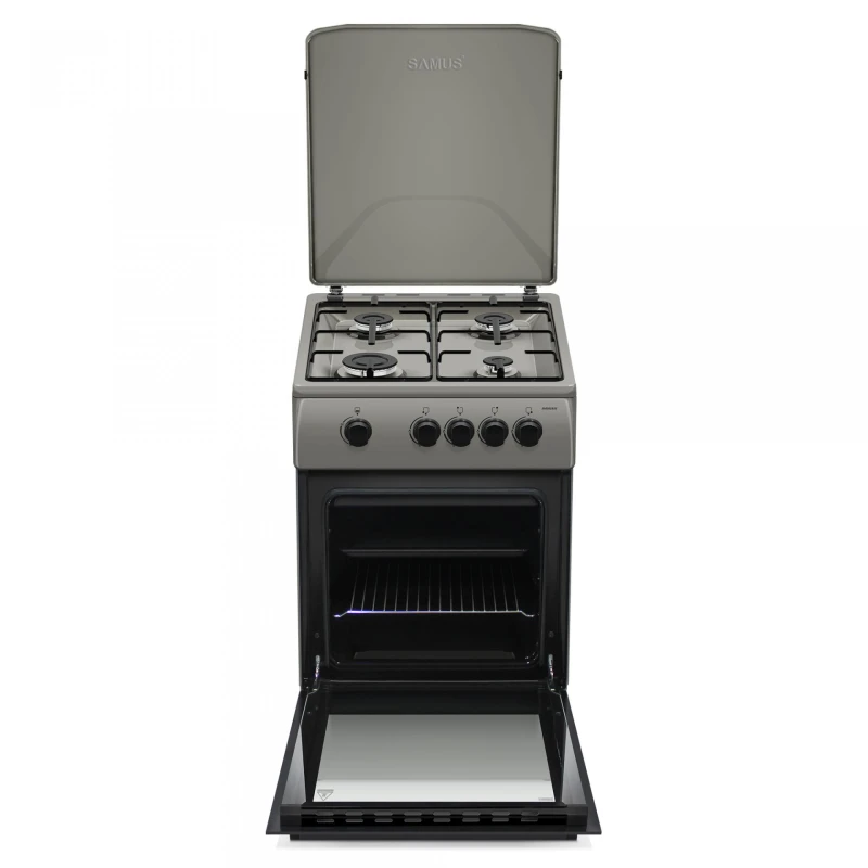 Aragaz Samus SM561BSS, 4 arzatoare, Montat pentru GPL, 50x60 cm (Gri)