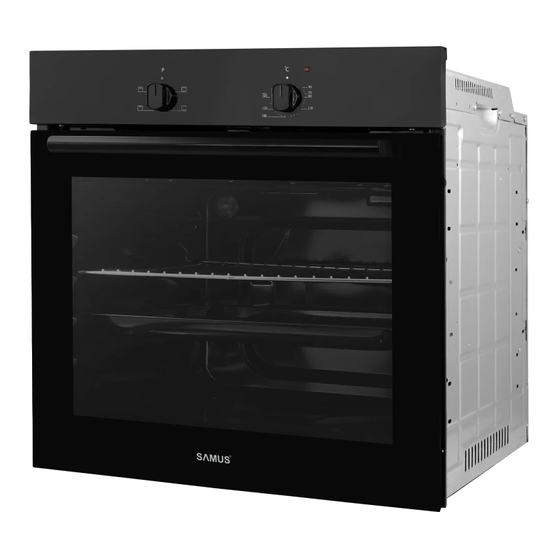 Cuptor incorporabil Samus SC620G4B, 62 l, 2200 W, Grill, 4 functii, Iluminare interioara (Negru)