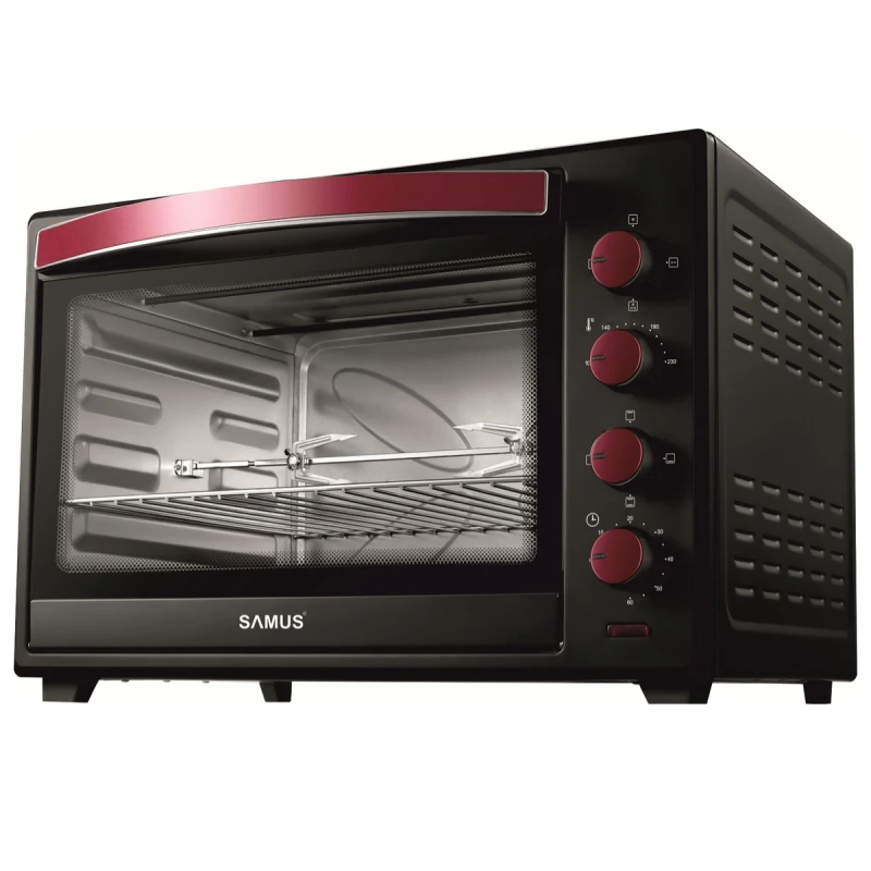 Cuptor electric Samus CS-60BRC2, 2000 W, 60 L, Rotisor, Convectie, Control mecanic, Negru