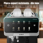 Espressor Automat Samus INFINITY 20, 1350 W, 20 Bari, Rezervor apa 1800 ml, Rezervor lapte 500 ml, 7 Optiuni de cafea, Duza spumare lapte si tavita de colectare detasabile, Negru/Inox