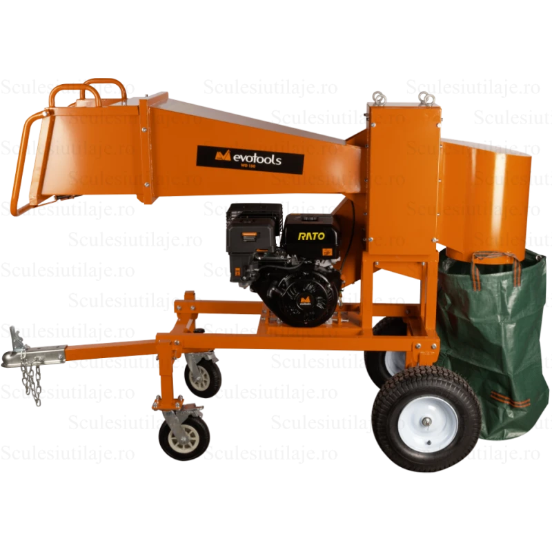 Tocator crengi si lemne, model WD150, putere 15 CP, transmisie pe curea, diametru maxim taiere 120 mm, Evotools