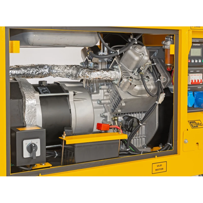 Generator diesel profesional Stager YDE15000TA-TA3, 11.5 kW, 230V/400V, insonorizat, pornire electrica, panou digital SmartGen, conexiune ATS