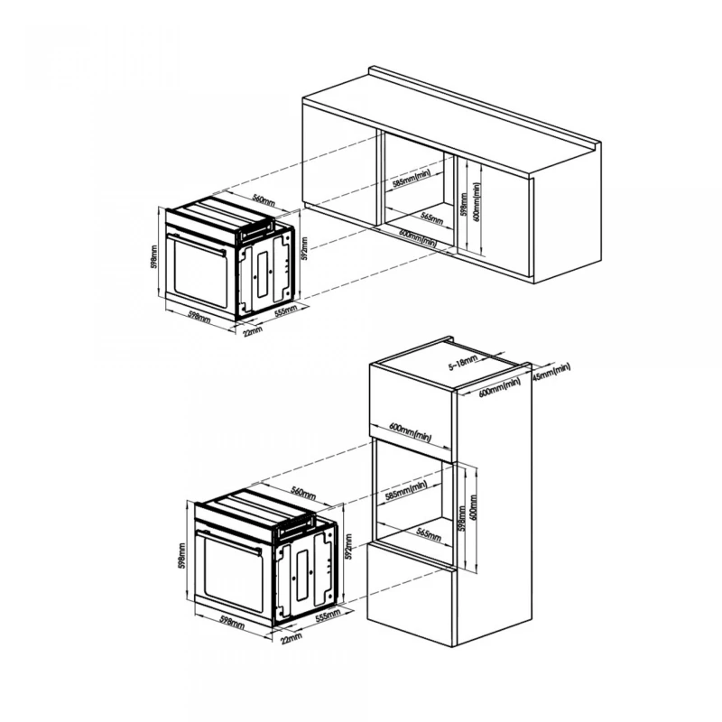 Cuptor incorporabil Samus SC627GDX10 , 75 l, 2000W, Negru