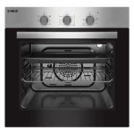 Cuptor incorporabil Samus SC616GTXV, Electric, 62 L, 5 functii, Timer, Ventilatie tangentiala de racire, Clasa A, Geam Low-E, Butoane ergonomice, Maner metalic, Negru/Inox