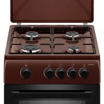 Aragaz Samus SM561MBS, 4 Arzatoare gaz, Cuptor gaz, Siguranta plita si cuptor, Geam dublu la cuptor, Maro