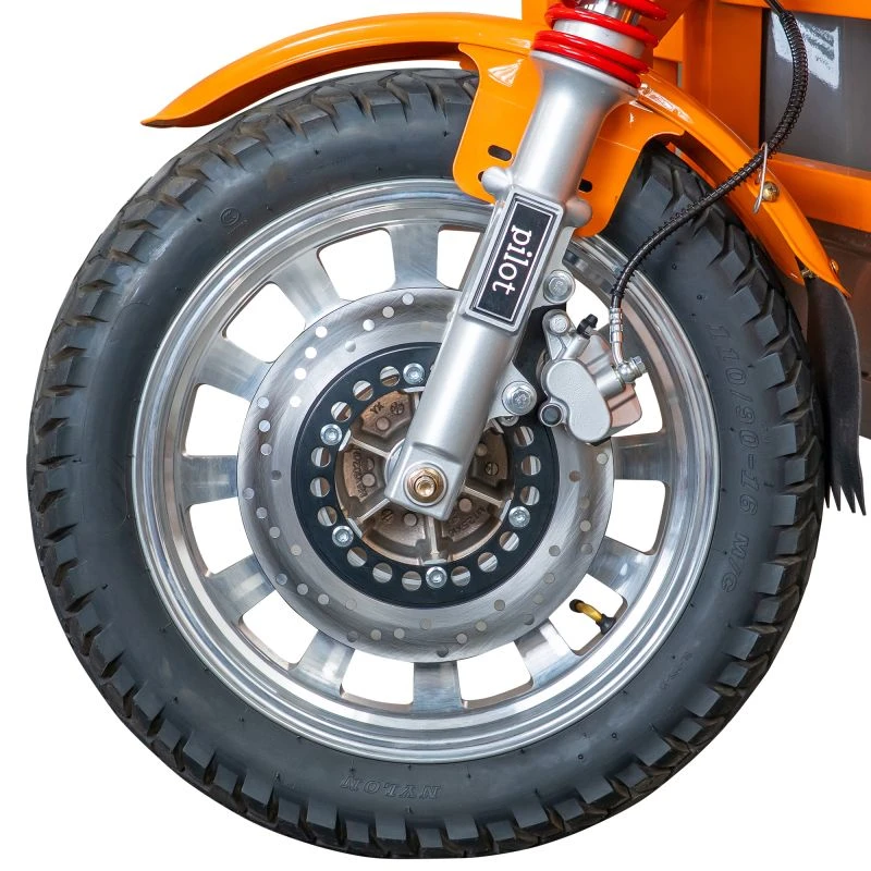 RURIS Pilot 3130G – Triciclu Electric Cargo cu Motor 3600W, Baterie 72V 58Ah, Autonomie 80 km, Capacitate 603 kg, Frana Fata Disc / Spate Tambur, viteza maxima de 25 km/h, conform reglementarilor UE, fara permis, gri