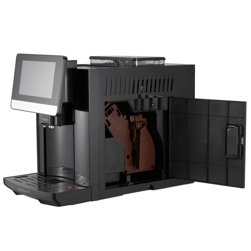 Espressor automat Samus Magnifique 19, Putere 1200-1450 W, 19 bari, Rezervor apa 1.7 L, Recipient cafea boabe 250 g, 20 tipuri bauturi, Sistem extractie lapte cu furtun 25 cm, Inaltime reglabila duze cafea