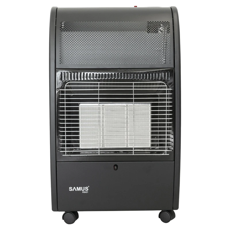 Soba pe gaz Samus RS421, GPL, 3 trepte de putere 1.55/2.9/4.2 kW, Senzor de prezenta a flacarii, Tip aprindere: piezo-electrica, Negru