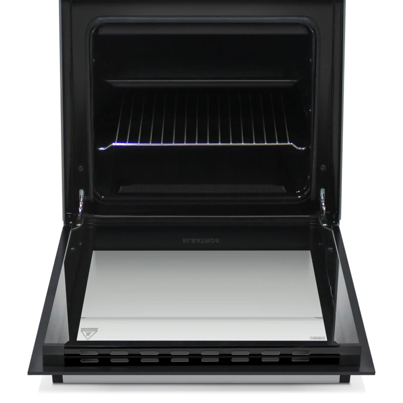 Aragaz Albatros AL452ABS, 4 Arzatoare gaz, 50cm, Cuptor gaz, Siguranta plita si cuptor, Geam dublu la cuptor, Alb