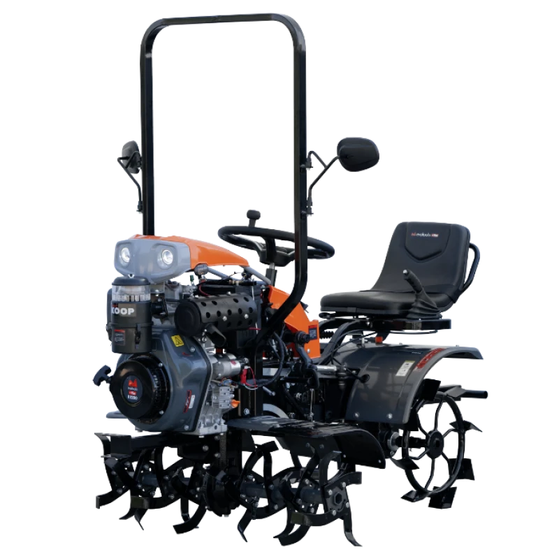 Motocultor Ride-On 4x4 R1200 Evotools PLUS, motor diesel 12CP Koop, cutie 3+1 viteze, far LED si sistem de franare hidraulic