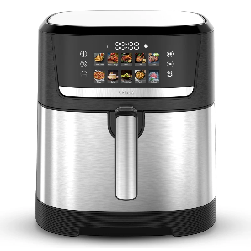 Friteuza cu aer cald Samus AF8.5-S2000DW, 2000 W, capacitate 8.5 litri, control digital tactil, 10 programe presetate, Tehnologia Fry-Force 360 grade