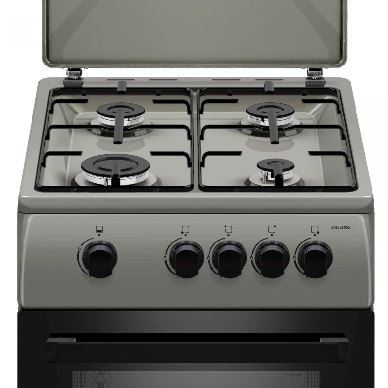 Aragaz Samus SM561BSS, 4 arzatoare, Montat pentru GPL, 50x60 cm (Gri)