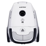 Aspirator cu sac Albatros Zenit 90 Eco, 900 W, Sac textil 2 L, 30.7kWh/an, Eco-type, Perie pentru covoare şi podele, Accesoriu locuri înguste (2 în 1), Alb/negru