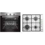 Pachet Samus V4 Cuptor incorporabil Samus SC616GTXV, Electric, 56 L, 5 functii + Plita incorporabila Samus PSG-64SX, 4 Arzatoare, Gaz, Sistem de siguranta (Negru/Inox)