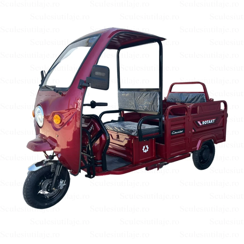 Triciclu Electric Rotakt Courier – 2000W, 72V, 32Ah, Autonomie 79 km, Sarcina 478 kg, fara permis + cabina