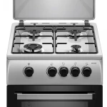 Aragaz Samus SM561BXS, 4 Arzatoare gaz, Cuptor gaz, Siguranta plita si cuptor, Geam dublu la cuptor, Inox/Argintiu