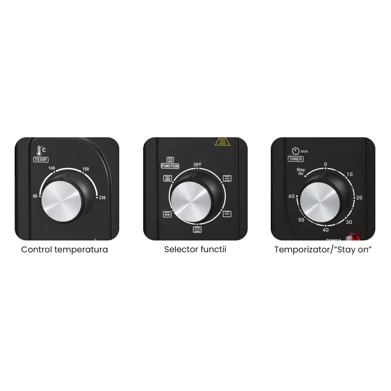 Cuptor electric Albatros A50BRCL2, Rotisor, Convectie, Lumina interioara, 50 litri, 2000 W, Negru