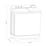 Masina de spalat rufe semiautomata cu storcator Albatros WMS 12.3, Cantitate rufe uscate 12 Kg, Cantitate rufe stoarcere 7 Kg (Alb/Albastru)