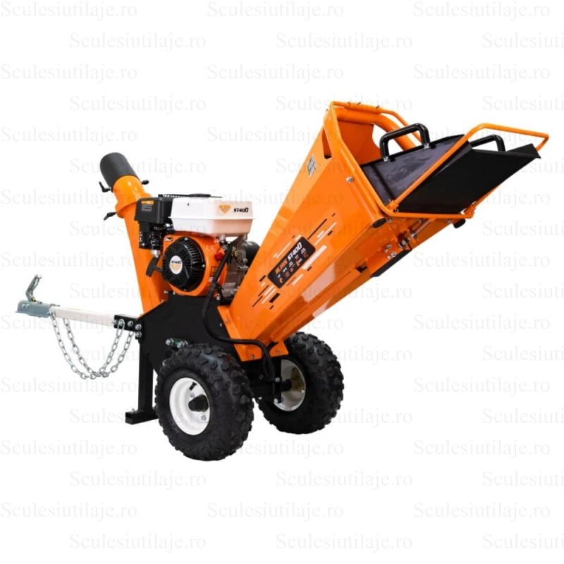 Tocator de crengi si resturi vegetale RURIS ST400, motor benzina, 4T, 212 CC, 7 CP, viteza cutite 3750 rpm, diametru maxim taiere 80 mm, cu jgheab