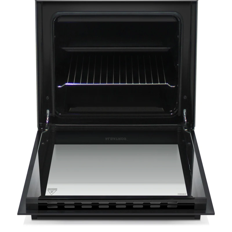 Aragaz Albatros AL452BXS, 4 Arzatoare gaz, Cuptor gaz, Siguranta plita si cuptor, Geam dublu la cuptor, Inox/ Argintiu