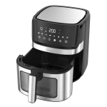 Friteuza cu aer cald Samus AF6.5B-S1700DW, 6.5 l, 1700 W, Timer 0-60 minute, Afisaj electronic, 8 programe, Temperatura ajustabila 80-200 C (Negru/Inox)