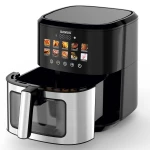 Friteuza cu aer cald Samus AF6.5H-S1701DW, 6.5 l, 1700 W, Timer 0-60 minute, 10 programe (Negru/Inox)