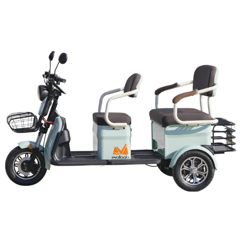 Triciclu Electric Persoane Scorilo TRP1200 Verde cu Bancheta Dubla 1200 W Autonomie 28 km, viteza maxima de 25 km/h, conform reglementarilor UE, fara permis
