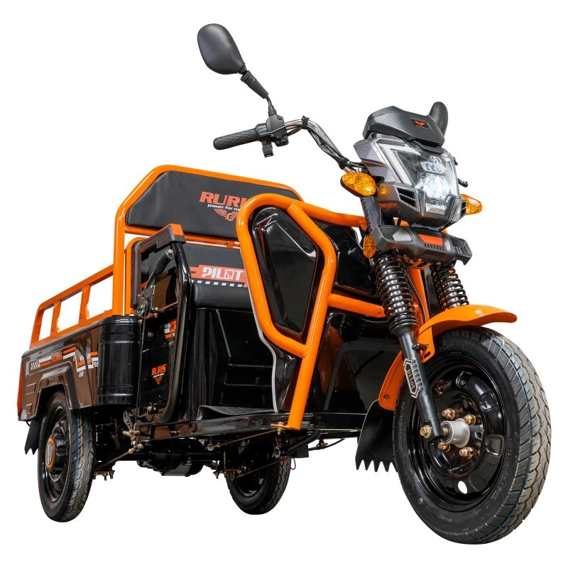 Triciclu Electric Cargo RURIS Pilot 3110N – Motor Electric 2000W, Baterie 72V 32Ah, Autonomie 80 km, Sarcina 300 kg, viteza maxima de 25 km/h, conform reglementarilor UE, fara permis, negru