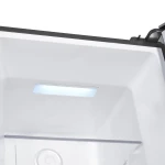 Congelator Samus SCXE346NFE, 274 L, Full No Frost, Multi Air Flow System, Afisaj Led, 3 rafturi din sticla, 3 sertare + 1 sertar Jumbo Box, Clasa energetica E, H 185 cm, Inox/ Argintiu