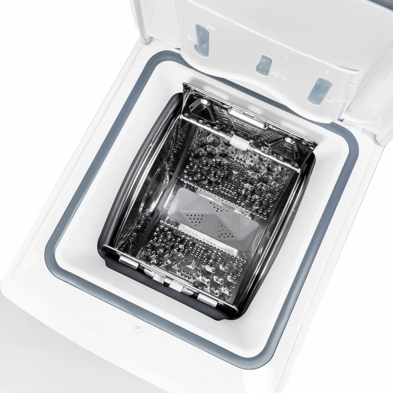 Masina de spalat rufe cu incarcare verticala Samus WTS-70122, 7 kg, 1200 rotatii, 15 programe, panou control cu leduri, Clasa energetica C, Programe speciale Hygiene, Mix, Blocare acces copii, Al