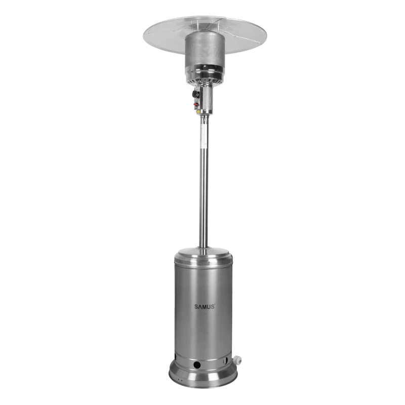 Incalzitor de terasa pe gaz Samus ITGS-14000X2, 5000-14000 kW, Arzator inox, Intrerupator anti-inclinare, Dispozitiv de oprire automata a flacarii, Set regulator gaz (Inox)