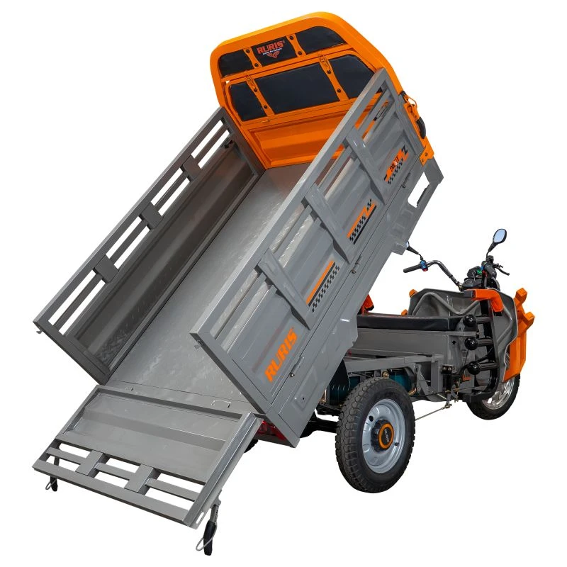 RURIS Pilot 3130G – Triciclu Electric Cargo cu Motor 3600W, Baterie 72V 58Ah, Autonomie 80 km, Capacitate 603 kg, Frana Fata Disc / Spate Tambur, viteza maxima de 25 km/h, conform reglementarilor UE, fara permis, gri
