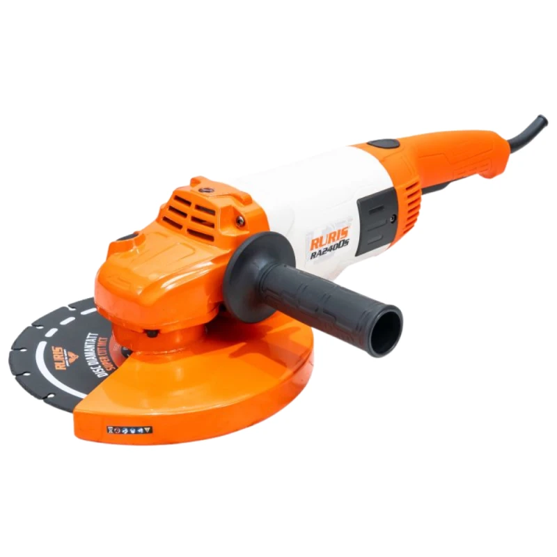 Polizor unghiular RURIS RA2400S 2400W, motor electric, Soft Start, turatie 6000 rpm si disc 230 mm pentru taiere precisa