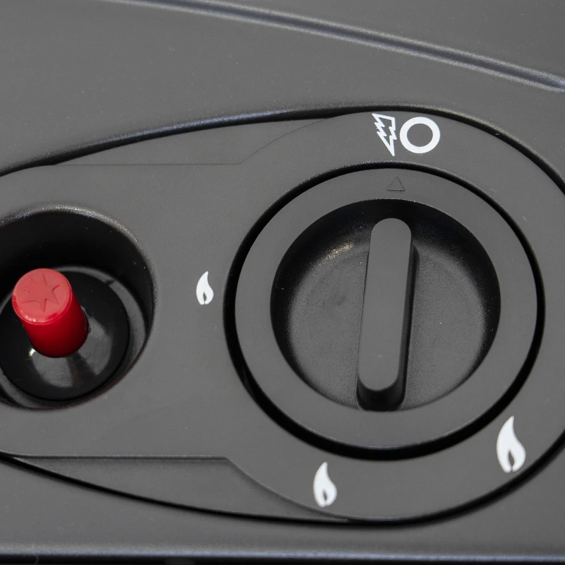 Soba pe gaz Samus RS422Q, alimentare la butelie, aprindere piezoelectrica, 3 trepte de putere, senzor lipsa oxigen, senzor prezenta flacara, culoare negru