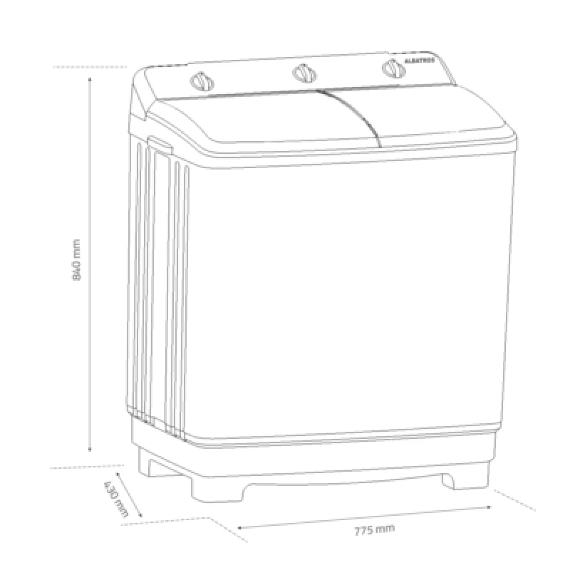 Masina semiautomata Albatros WMS 6.5, Capacitate 6.5/5.5 kg, 360 W