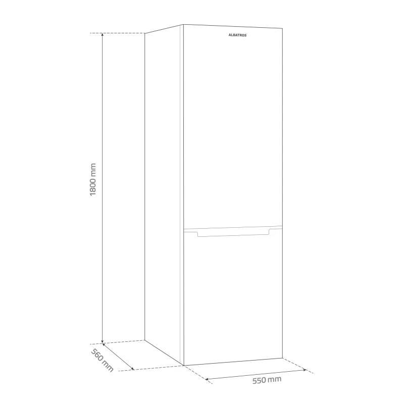 Combina frigorifica Albatros CF343E, 262 L, Termostat reglabil, 3 sertare la congelator, Clasa E, H 180 cm (Alb)