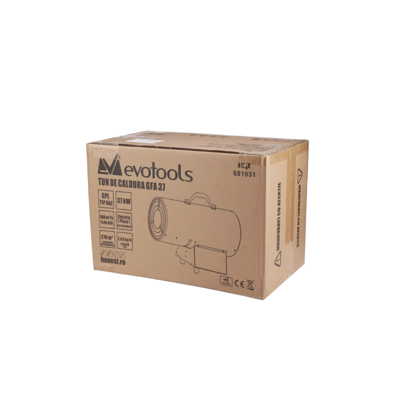 Tun de Caldura pe Gaz GFA 37 EvoTools, 22–37 kW, GPL, debit aer 580 mc pe ora, putere reglabila