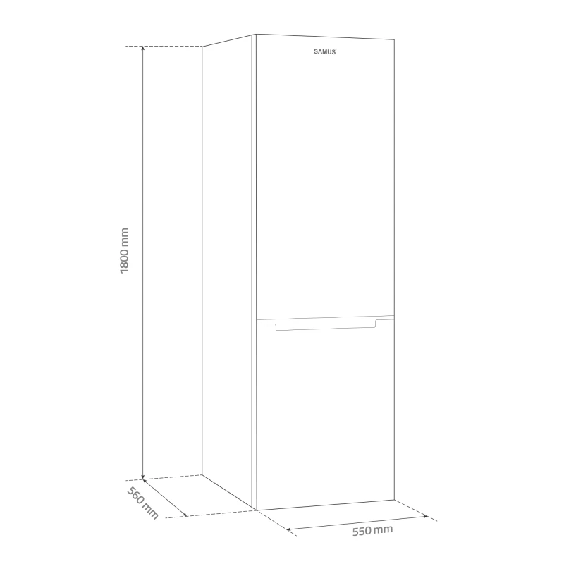 Combina Frigorifica Samus SCW344E, 262 L, Clasa energetica E, Termostat reglabil, 3 sertare la congelator, H 180 cm, Alb