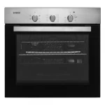 Cuptor incorporabil Samus SC616GTXV, Electric, 62 L, 5 functii, Timer, Ventilatie tangentiala de racire, Clasa A, Geam Low-E, Butoane ergonomice, Maner metalic, Negru/Inox