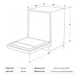 Masina de spalat vase Samus SDW46.6, 9 seturi, clasa E, 6 programe, latime 44.8 cm, optiune incarcare pe jumatate, control electronic cu leduri, pornire intarziata, blocare acces copii, alb