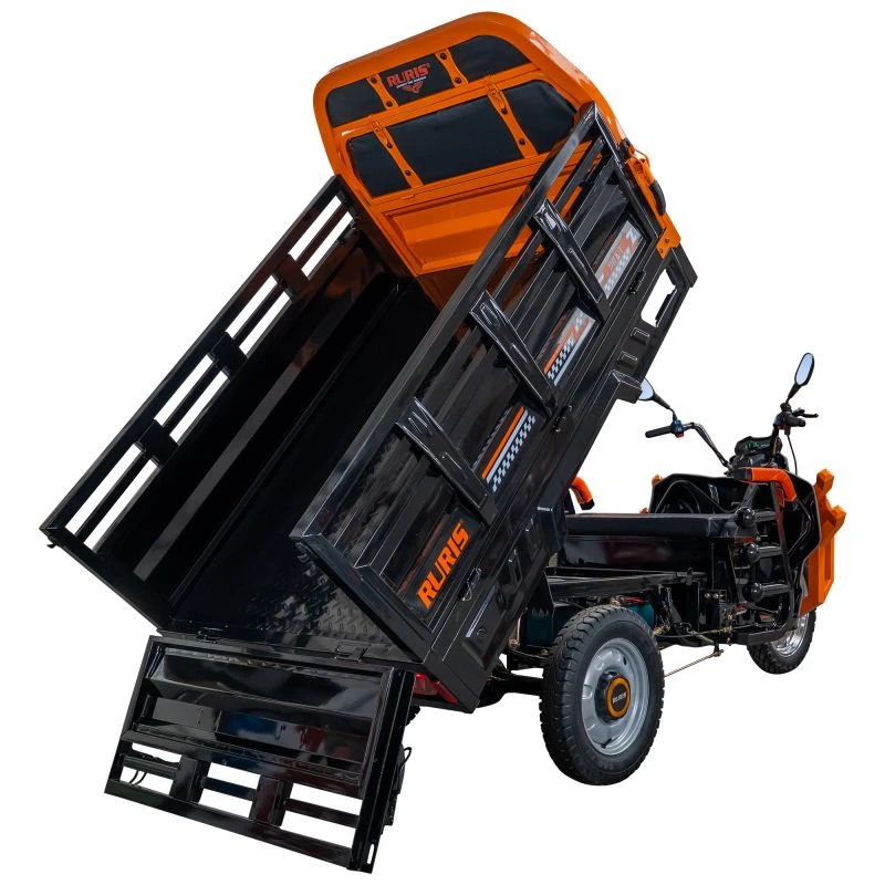 RURIS Pilot 3130N – Triciclu Electric Cargo cu Motor 3600W, Baterie 72V 58Ah, Autonomie 80 km, Capacitate 603 kg, Frana Fata Disc / Spate Tambur, viteza maxima de 25 km/h, conform reglementarilor UE, fara permis, negru