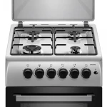 Aragaz Samus SM561XPBS, 4 Arzatoare gaz, Cuptor gaz, Aprindere electrica plita, Timer, Sigurante plita si cuptor, Inox/ Argintiu