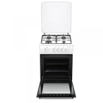 Aragaz Samus SM561ABS, 4 Arzatoare gaz, Cuptor gaz, Siguranta plita si cuptor, Geam dublu la cuptor, Alb