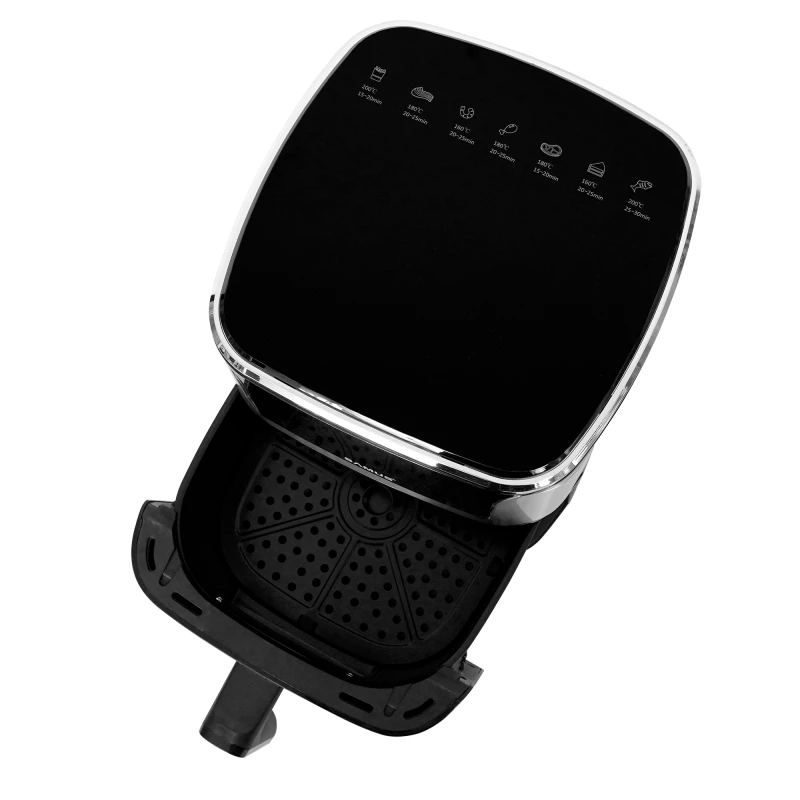 Friteuza cu aer cald Samus AF5-S1400DW, 5 l, 1400 W, Display LED, 7 programe, Temperatura 80-200 C, Tehnologie Fry Force 360° (Negru/Argintiu)