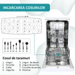 Masina de spalat vase Samus SDW46.6, 9 seturi, clasa E, 6 programe, latime 44.8 cm, optiune incarcare pe jumatate, control electronic cu leduri, pornire intarziata, blocare acces copii, alb