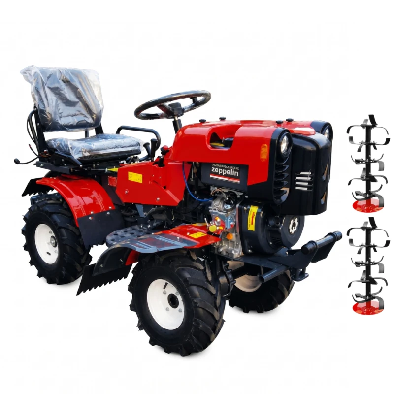 Motocultor 4x4 Rotakt Zeppelin 15 CP, Diesel, motor 532 cmc, pornire electrica/manuala, ridicare electrica accesorii, freze, roti cauciuc